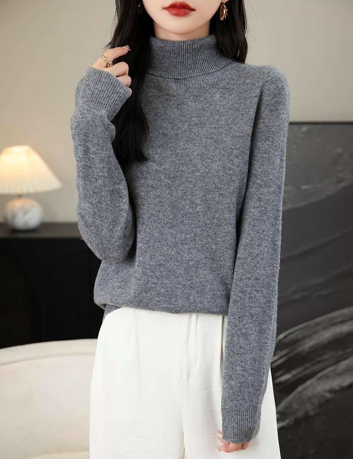 Chanyarn Women's 100% Merino Wool 2025 First-Line Ready to Wear Seamless Knit Turtleneck Pullover Fall Winter Sweater