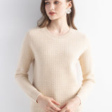 Mongolian Cashmere Textured Crewneck Sweater