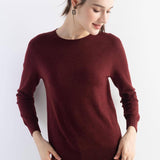 Women's Merino Wool Sweater 2025 Fall Winter Crew Neck Long Sleeve First-Line Ready to Wear Seamless Knit Sweater