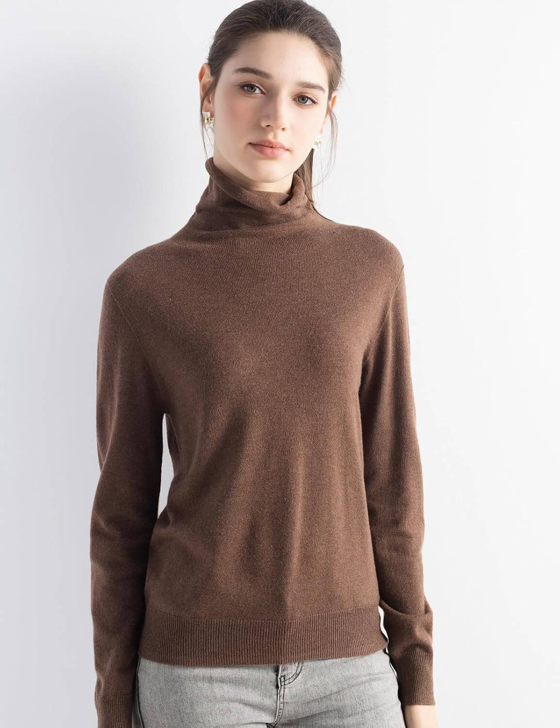 Women's Merino Wool Sweater 2025 Fall Winter Turtle Neck Long Sleeve First-Line Ready to Wear Seamless Knit Sweater