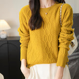CHanyarn Women's Crew Neck 100% Micchiale in lana merino 2025 inverno casual casual vintage morbida a maniche lunghe a maniche lunghe maglione