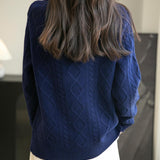 Chanyarn Pull à laine de mérinos de Chanyarn 2025 Automne d'hiver Casual Crewneck à manches longues Câble vintage Pull en tricot