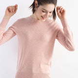 Women's Merino Wool Sweater 2025 Fall Winter Crew Neck Long Sleeve First-Line Ready to Wear Seamless Knit Sweater