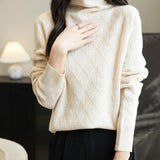 Chanyarn Women's 100% Merino Wool Séter 2025 Otoño Invierno Moda Turtleneck Cable de manga larga Cabina de cable Copas