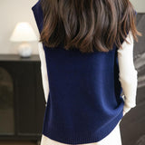 Chanyarn Women's 100% Merino Wool Sweater Vest 2025 Fall Winter 1/4 Zip Sleeveless Knit Sweater Tank Tops