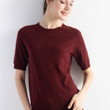 Women's Merino Wool Sweater 2025 Fall Winter Crew Neck Short Sleeve First-Line Ready to Wear Seamless Knit Sweater