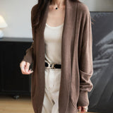 Women's Merino Wool Blend Cardigan Sweater 2025 Fall Winter Casual Open Front Long Sleeve Warm Soft Knit Cardigan
