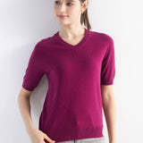 Frauen Merino Wollpullover 2025 Herbst Winter gegen Nacken Kurzarm Erstlinienanschluss bereit zum Tragen nahtloser Strickpullover