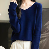 Chanyarn Women's 100% Merino Wool V Neck Sweater 2025 First-Line Ready to Wear Casual Long Sleeve Seamless Knit Sweater