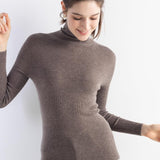 Women's Merino Wool Sweater Fall Winter Turtleneck Rib Long Sleeve First-Line Ready to Wear Seamless Knit Sweater