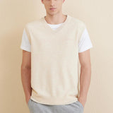 Men's 100% Merino Wool Sweater Vest 2025 Fall Winter Casual Solid V Neck Soft Sleeveless Knitted Sweater Vest