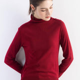 Women's Merino Wool Sweater 2025 Fall Winter Turtle Neck Long Sleeve First-Line Ready to Wear Seamless Knit Sweater