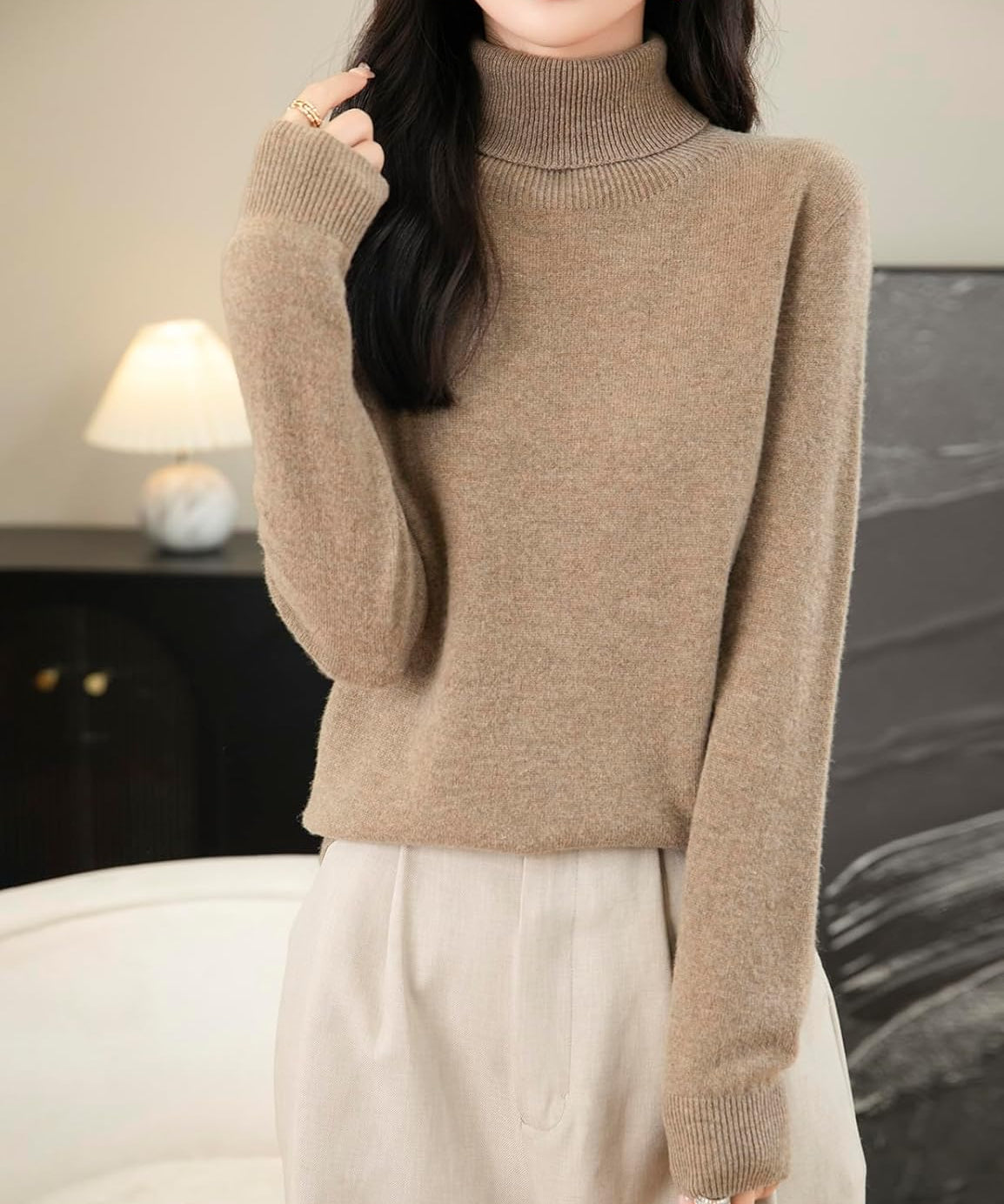 Chanyarn Women's 100% Merino Wool Turtleneck Sweater 2025 First-Line Ready to Wear Long Sleeve Seamless Knit Pullover
