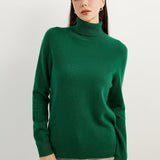 Women's 100% Pure Cashmere Sweater Turtleneck Long Sleeve Warm Soft 2025 Fall Winter Knit Pullover