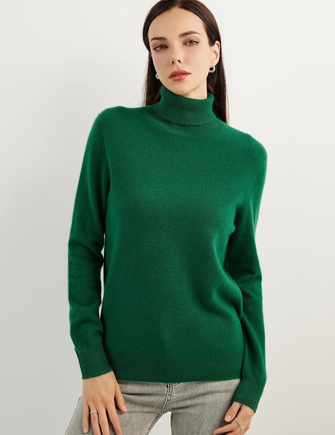 Women's 100% Pure Cashmere Sweater Turtleneck Long Sleeve Warm Soft 2025 Fall Winter Knit Pullover