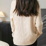Chanyarn Pull à laine de mérinos de Chanyarn 2025 Automne d'hiver Casual Crewneck à manches longues Câble vintage Pull en tricot