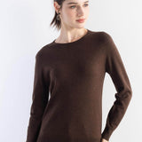 Women's Merino Wool Sweater 2025 Fall Winter Crew Neck Long Sleeve First-Line Ready to Wear Seamless Knit Sweater
