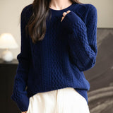 Chanyarn Women's Crew Neck 100% Merino Wool Sweater 2025 Otoño Invierno Cable Cable de manga larga suave suave suéter de manga larga