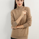 Women's 100% Pure Cashmere Sweater Turtleneck Long Sleeve Warm Soft 2025 Fall Winter Knit Pullover