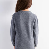 Girls 100% Merino Wool Sweater Fall Winter First-Line Ready to Wear V-Neck Long Sleeve Seamless Knit Pullover