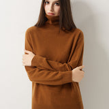 30% Cashmere 70% Merino Wool Seamless Turtleneck Sweater