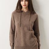 30% Cashmere 70% Merino Wool Hooded Knit Sweater