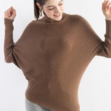 Women's Merino Wool Oversized Sweater 2025 Fall Winter Turtleneck Batwing Sleeve Loose Fit Knit Pullover Sweater