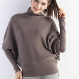 Suéter de malha grande com gola morcego e mistura de lã Merino