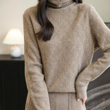 Chanyarn Women's 100% Merino Wool Séter 2025 Otoño Invierno Moda Turtleneck Cable de manga larga Cabina de cable Copas