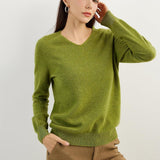 Chanyarn 100% Pure Cashmere Women's Sweater V-Neck Long Sleeve 2025 Fall Winter Warm Soft Knit Pullover