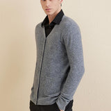 Men's 100% Merino Wool Cardigan Sweater 2025 Fall Winter Casual V Neck Warm Soft Long Sleeve Knitted Sweater