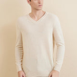 Chanyarn Men's 100% Merino Wool Sweater 2025 Fall Winter Casual V Neck Warm Soft Long Sleeve Knitted Pullover Sweater