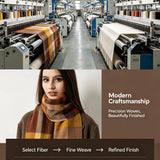100% Merino Wool Scarf Fall Winter Plaid Ultra-Soft