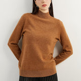 100% Pure Cashmere Women's Sweater Mock Neck Long Sleeve Warm Soft 2025 Fall Winter Knit Pullover