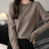 Chanyarn Women's 100％Merino Wool Crewneck Seater 2025 First-Line Ready of Long-Sleeve Seamless Knit Seater