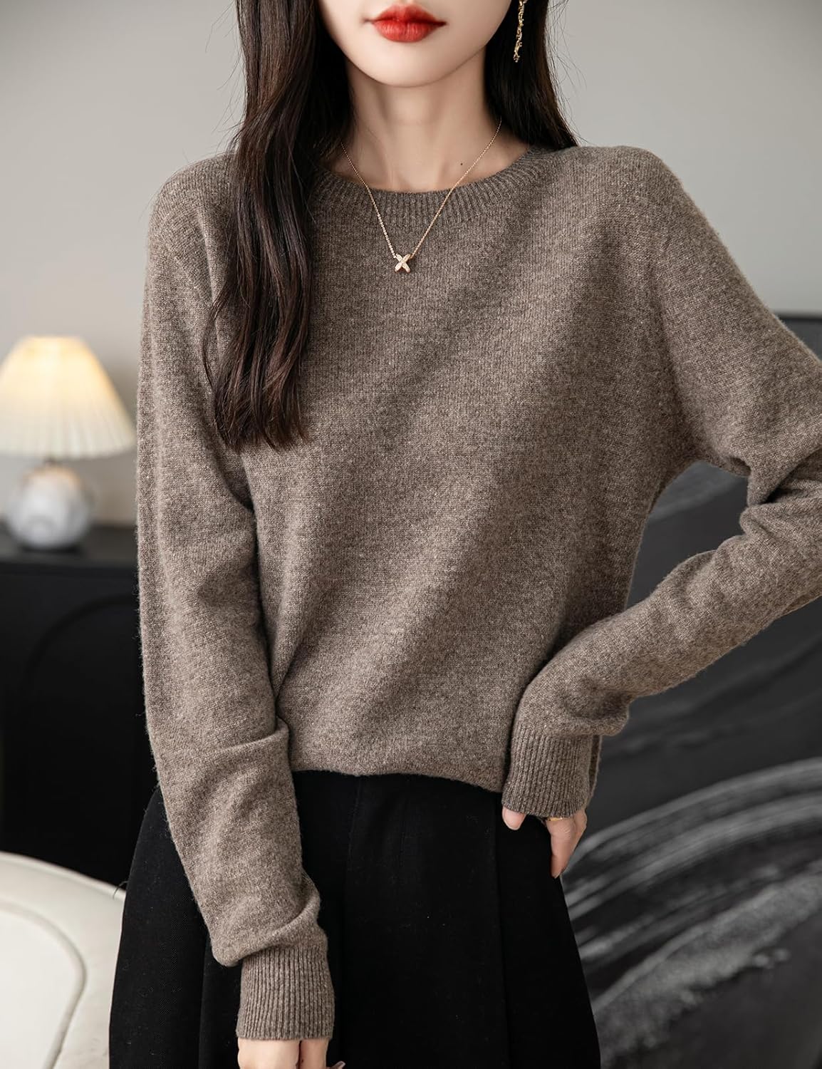 100% Merino Wool Seamless Crewneck Sweater