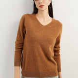 Chanyarn 100% Pure Cashmere Women's Sweater V-Neck Long Sleeve 2025 Fall Winter Warm Soft Knit Pullover