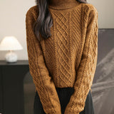 Chanyarn Women's100％Merino Wool Seater 2025秋の冬のタートルネック温かい柔らかいカジュアル長袖ニットセーター