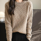 Chanyarn Women's Crew Neck 100% Merino Wool Sweater 2025 Otoño Invierno Clásico Vintage Cable Vintage Cálido de manga larga Sétera de manga larga