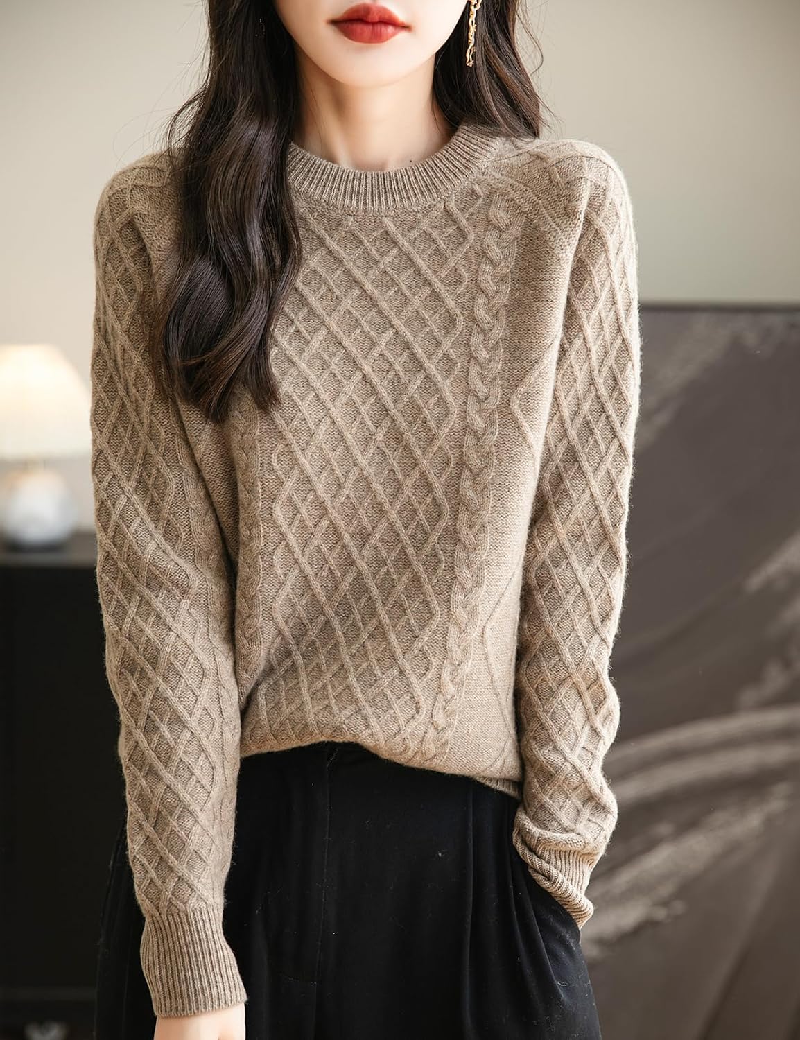 Chanyarn Women's Crew Neck 100% Merino Wool Sweater 2025 Otoño Invierno Clásico Vintage Cable Vintage Cálido de manga larga Sétera de manga larga