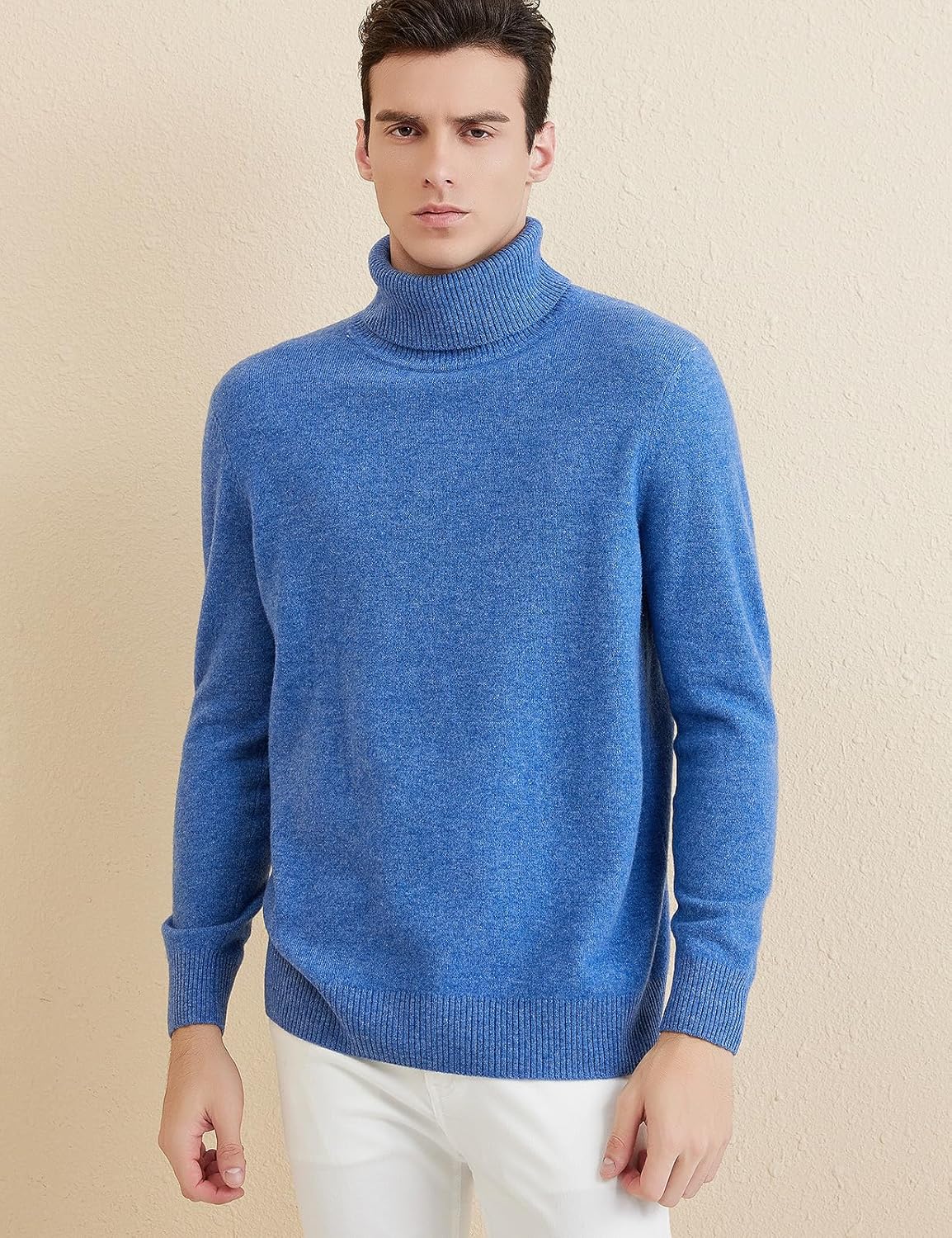 Chanyarn Men's 100% Merino Wool Sweater 2025 Fall Winter Casual Turtleneck Warm Soft Long Sleeve Knitted Pullover Sweater