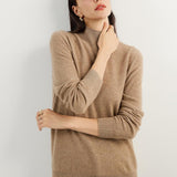 100% Pure Cashmere Women's Sweater Mock Neck Long Sleeve Warm Soft 2025 Fall Winter Knit Pullover
