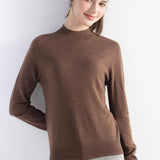 Women's Merino Wool Sweater 2025 Fall Winter Mock Neck Long Sleeve First-Line Ready to Wear Seamless Knit Sweater