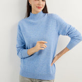 100% Pure Cashmere Women's Sweater Mock Neck Long Sleeve Warm Soft 2025 Fall Winter Knit Pullover