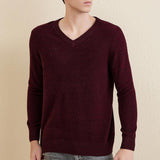 Chanyarn Men's 100% Merino Wool Sweater 2025 Fall Winter Casual V Neck Warm Soft Long Sleeve Knitted Pullover Sweater