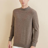Men's 100% Merino Wool Sweater 2025 Fall Winter Casual Mock Neck Warm Soft Long Sleeve Knitted Sweater