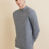 Men's 100% Merino Wool Sweater 2025 Fall Winter Casual Mock Neck Warm Soft Long Sleeve Knitted Sweater