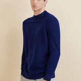 Men's 100% Merino Wool Sweater 2025 Fall Winter Casual Mock Neck Warm Soft Long Sleeve Knitted Sweater