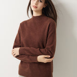 30% Cashmere 70% Merino Wool Seamless Mock Neck Sweater
