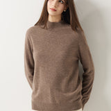 30% Cashmere 70% Merino Wool Seamless Mock Neck Sweater